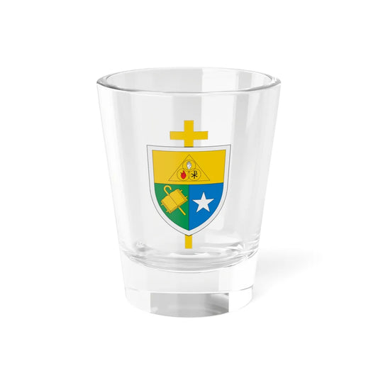 Escudo de la Diócesis de Granada Colombia (Colombia) (Coat of Arms) Shot Glass 1.5oz 1.5oz - Go Mug Yourself
