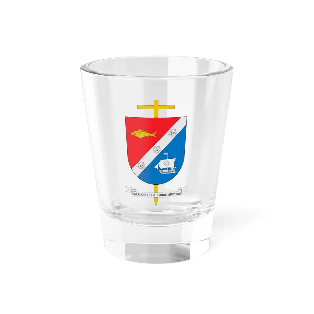 Escudo de la Diócesis de Ipiales (Colombia) (Coat of Arms) Shot Glass 1.5oz 1.5oz - Go Mug Yourself
