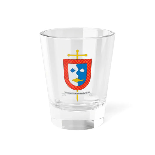 Escudo de la Diócesis de La Dorada-Guaduas (Colombia) (Coat of Arms) Shot Glass 1.5oz 1.5oz - Go Mug Yourself