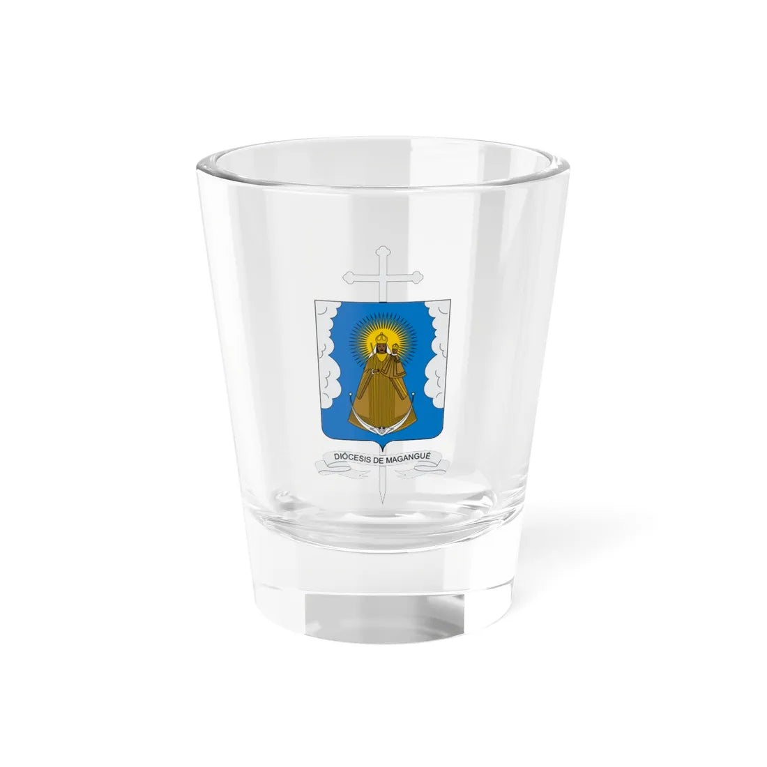 Escudo de la Diócesis de Magangué (Colombia) (Coat of Arms) Shot Glass 1.5oz 1.5oz - Go Mug Yourself