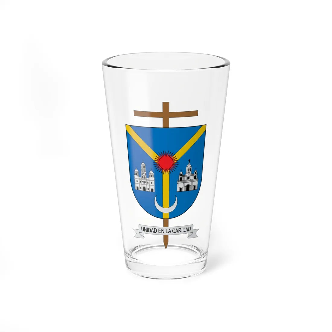 Escudo de la Diócesis de Málaga-Soatá (Colombia) (Coat of Arms) Pint Glass 16oz 16oz - Go Mug Yourself