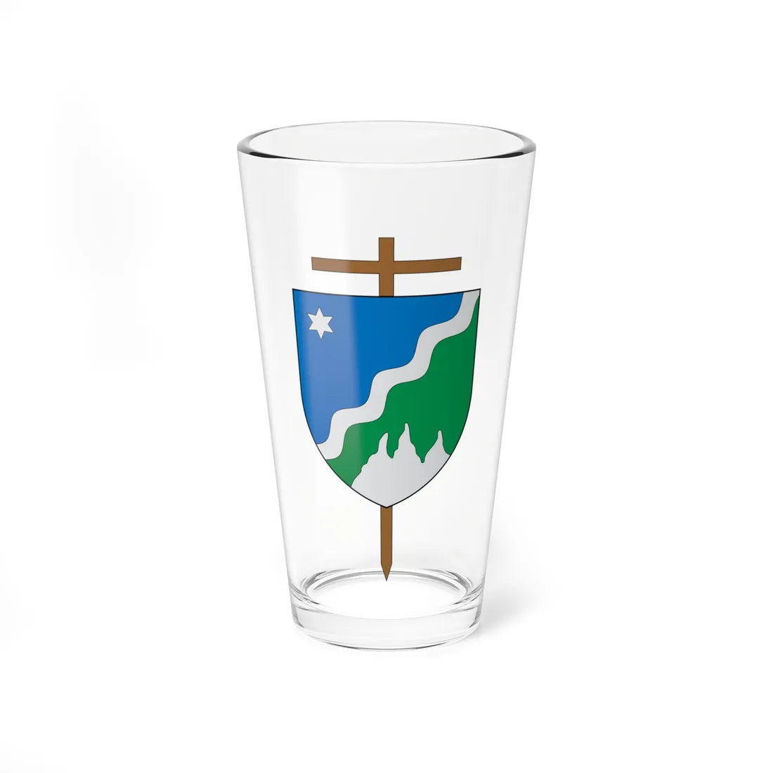 Escudo de la Diócesis de Montelíbano (Colombia) (Coat of Arms) Pint Glass 16oz 16oz - Go Mug Yourself