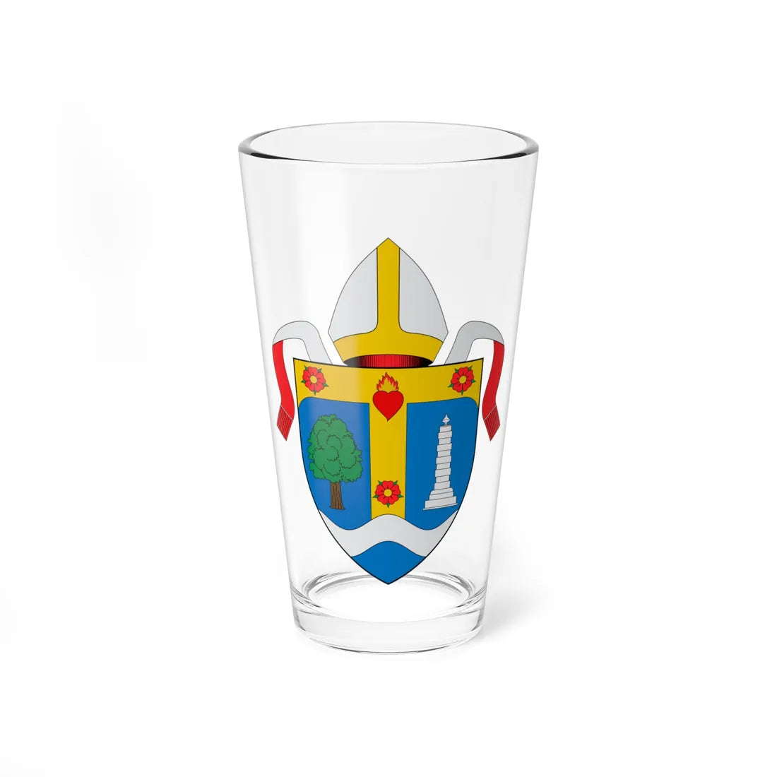 Escudo de la Diócesis de Ocaña (Colombia) (Coat of Arms) Pint Glass 16oz 16oz - Go Mug Yourself
