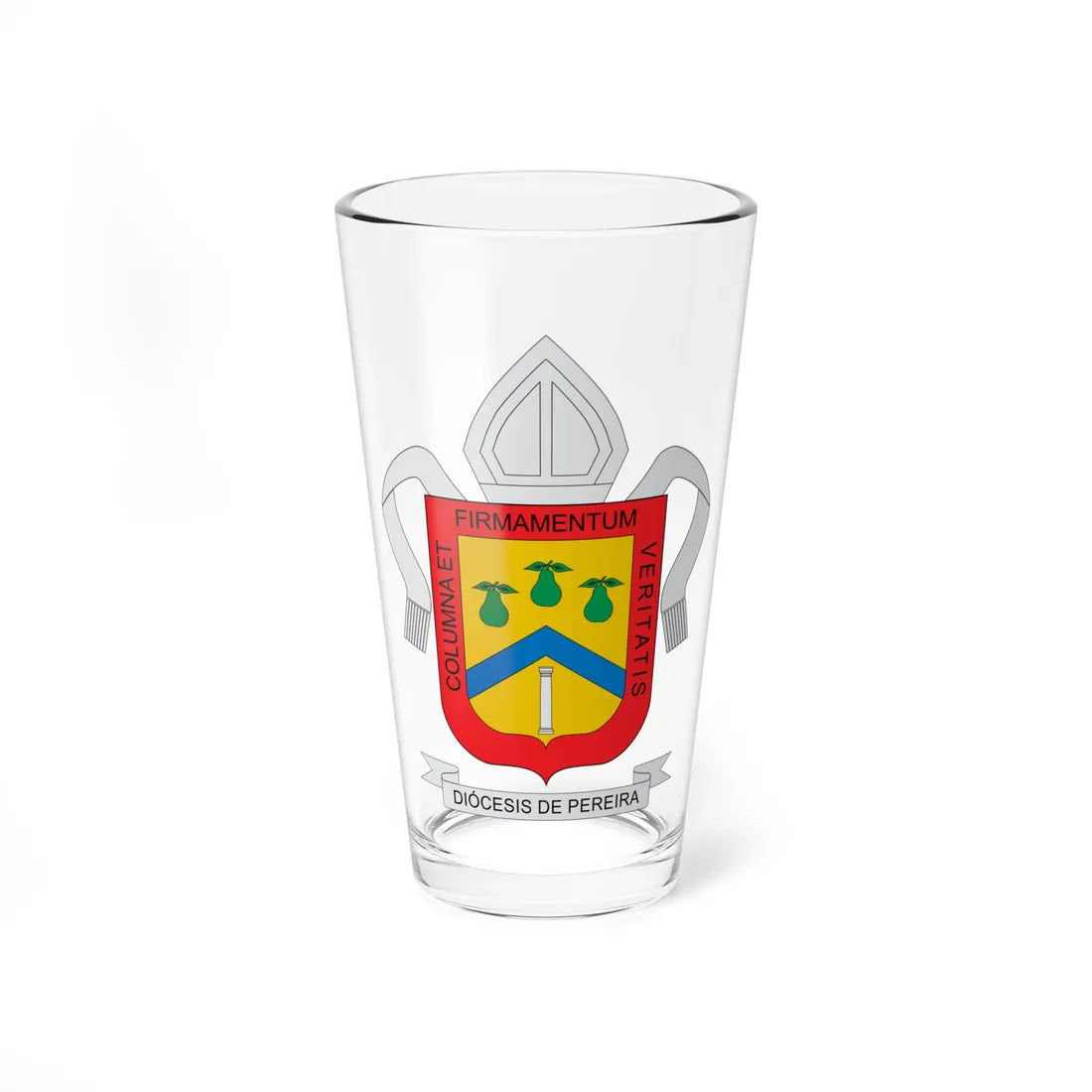 Escudo de la Diócesis de Pereira (Colombia) (Coat of Arms) Pint Glass 16oz 16oz - Go Mug Yourself