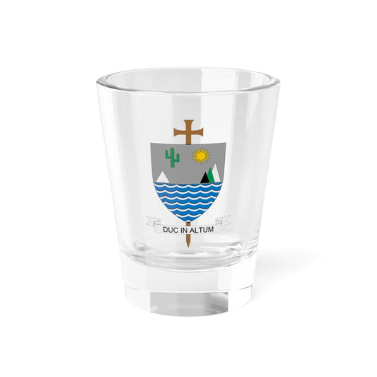 Escudo de la Diócesis de Riohacha (Colombia) (Coat of Arms) Shot Glass 1.5oz 1.5oz - Go Mug Yourself