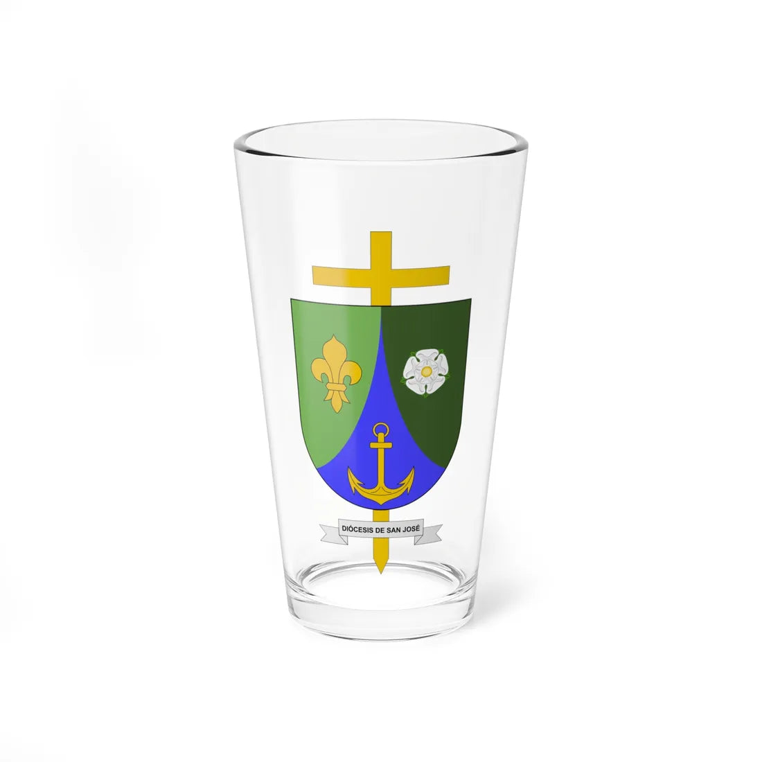 Escudo de la Diócesis de San José del Guaviare (Colombia) (Coat of Arms) Pint Glass 16oz 16oz - Go Mug Yourself