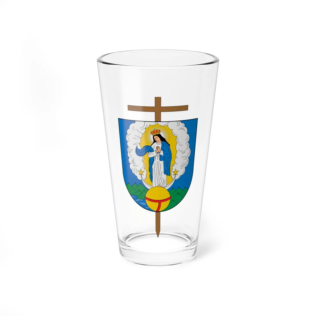 Escudo de la Diócesis de Santa Marta (Colombia) (Coat of Arms) Pint Glass 16oz 16oz - Go Mug Yourself