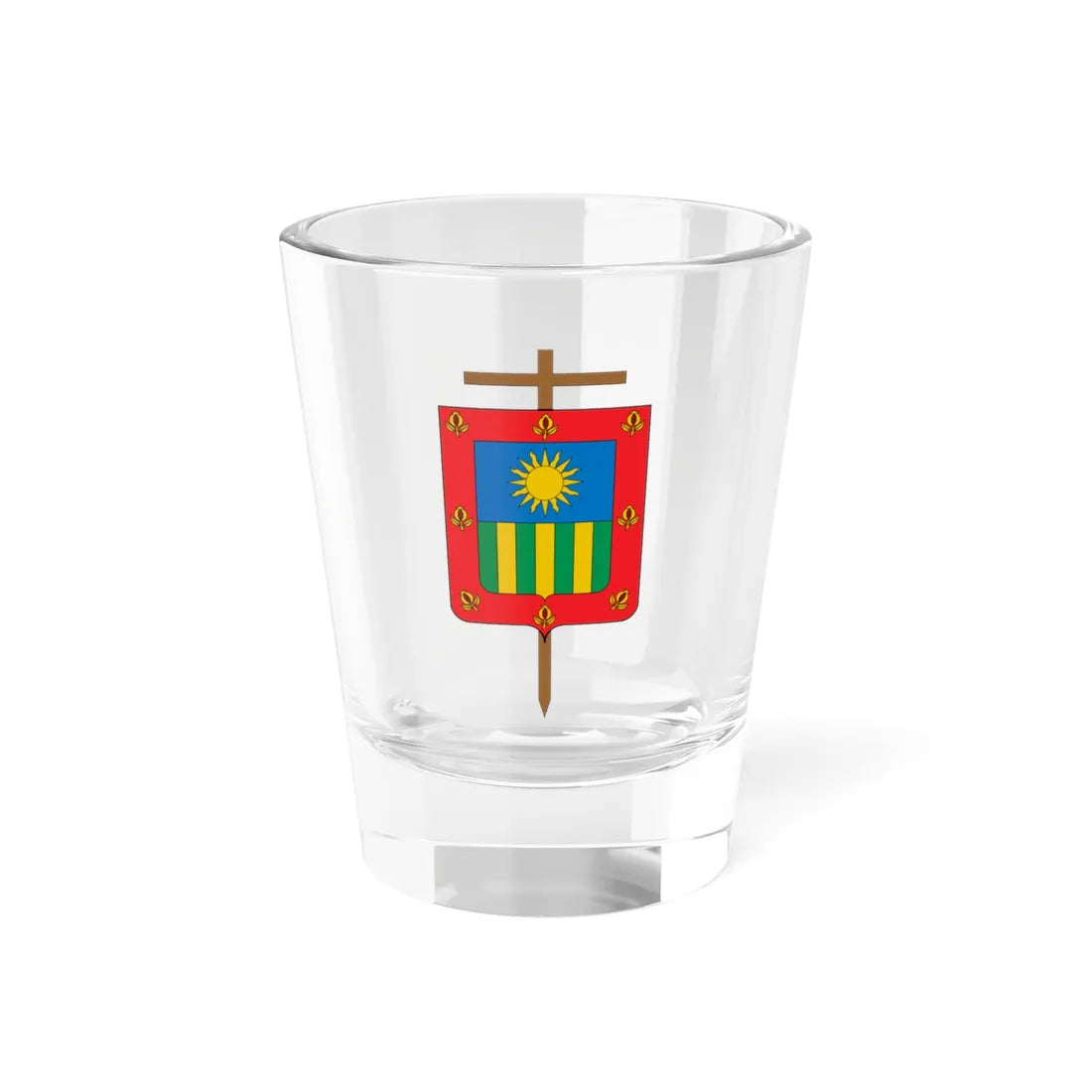 Escudo de la Diócesis de Soacha (Colombia) (Coat of Arms) Shot Glass 1.5oz 1.5oz - Go Mug Yourself
