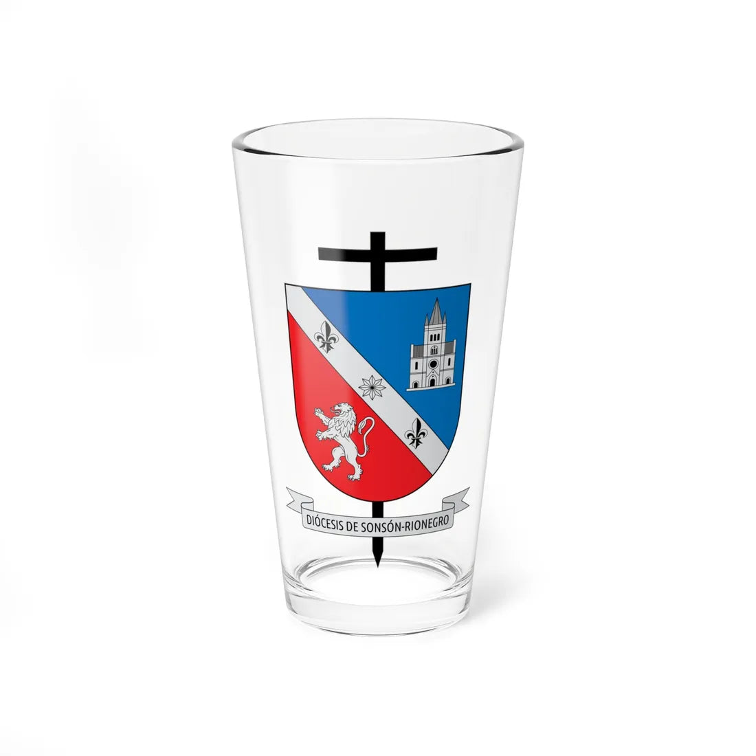 Escudo de la Diócesis de Sonsón-Rionegro (Colombia) (Coat of Arms) Pint Glass 16oz 16oz - Go Mug Yourself