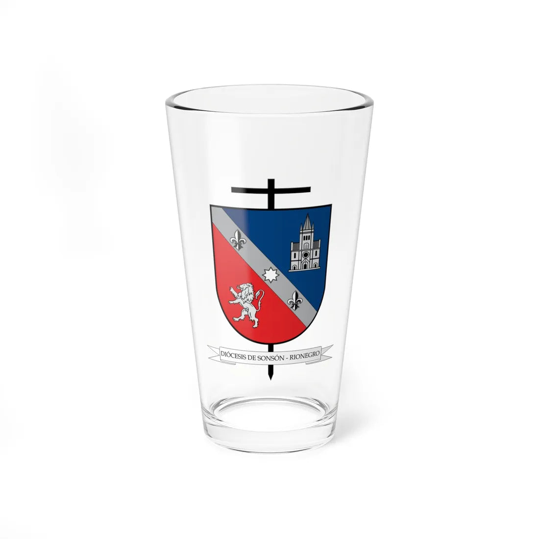 Escudo de la Diócesis de Sonsón-Rionegro oficial (Colombia) (Coat of Arms) Pint Glass 16oz 16oz - Go Mug Yourself