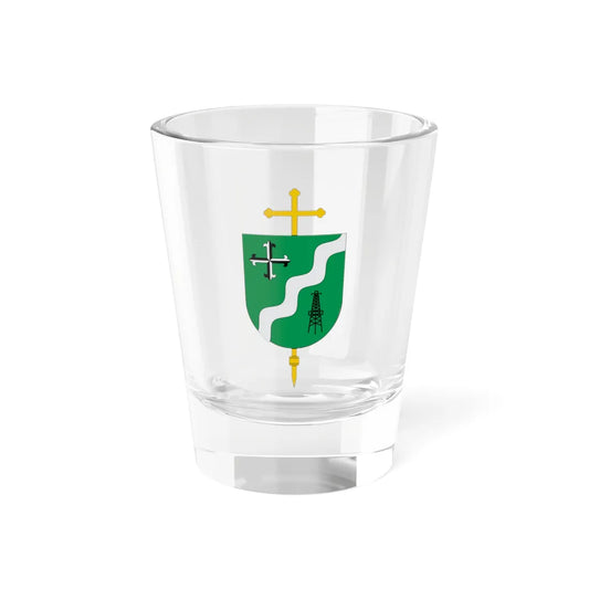 Escudo de la Diócesis de Tibú (Colombia) (Coat of Arms) Shot Glass 1.5oz 1.5oz - Go Mug Yourself