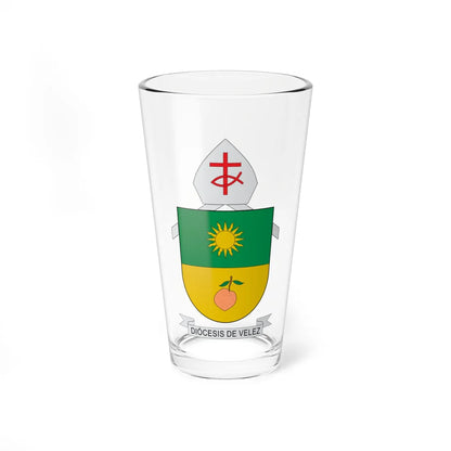 Escudo de la Diócesis de Vélez (Colombia) (Coat of Arms) Pint Glass 16oz 16oz - Go Mug Yourself