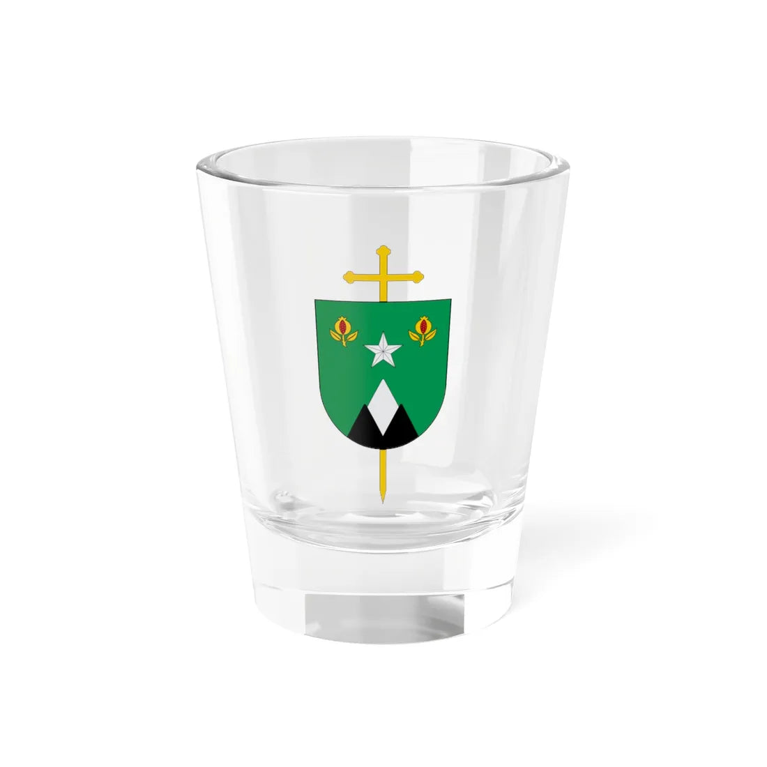 Escudo de la Diócesis de Zipaquirá (Colombia) (Coat of Arms) Shot Glass 1.5oz 1.5oz - Go Mug Yourself