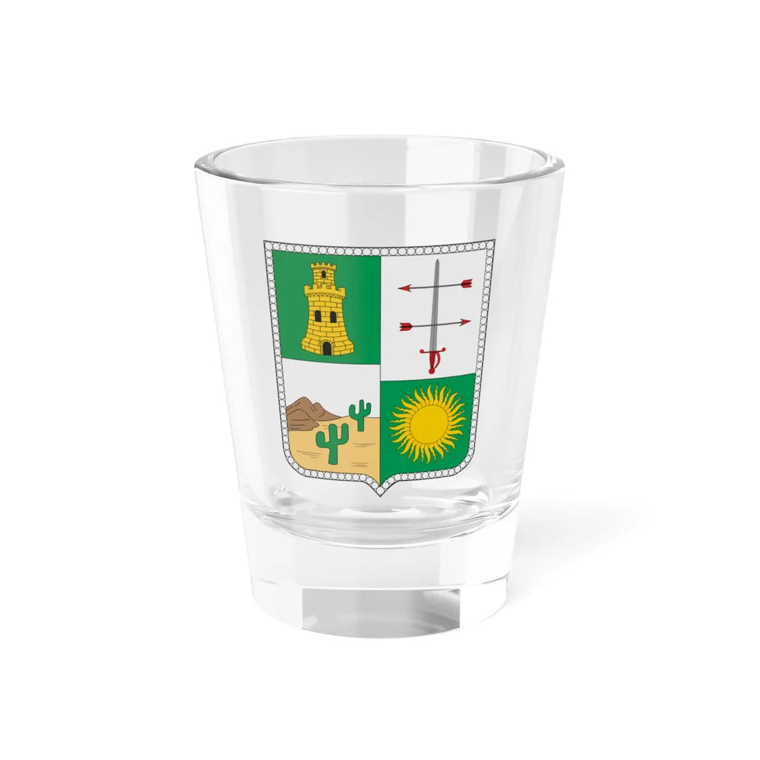 Escudo de La Guajira (Colombia) (Coat of Arms) Shot Glass 1.5oz 1.5oz - Go Mug Yourself