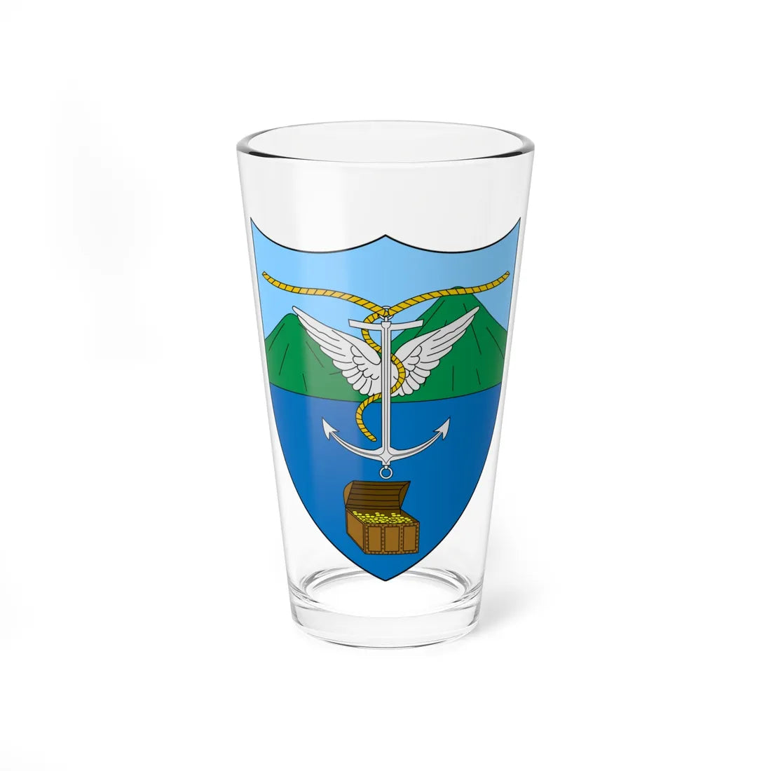 Escudo de la Isla de Providencia (Colombia) (Coat of Arms) Pint Glass 16oz 16oz - Go Mug Yourself