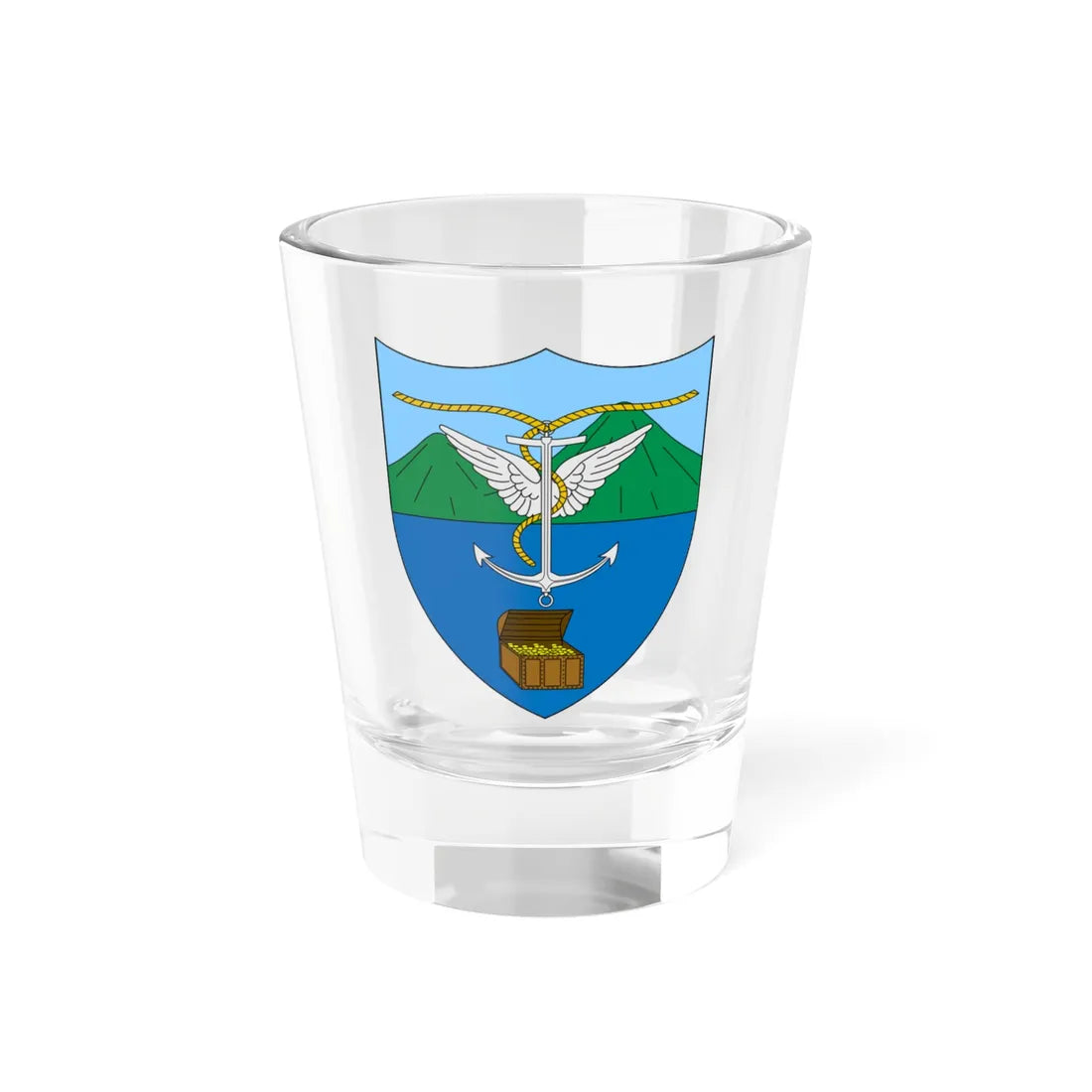 Escudo de la Isla de Providencia (Colombia) (Coat of Arms) Shot Glass 1.5oz 1.5oz - Go Mug Yourself