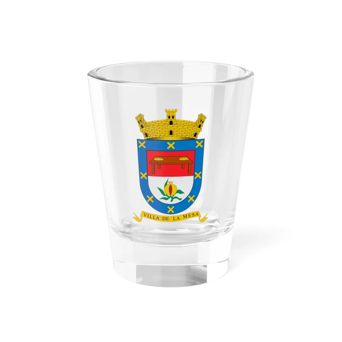 Escudo de La Mesa Cundinamarca (Colombia) (Coat of Arms) Shot Glass 1.5oz 1.5oz - Go Mug Yourself