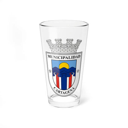 Escudo de la Municipalidad de Cartagena - Chile (Chile) (Coat of Arms) Pint Glass 16oz 16oz - Go Mug Yourself