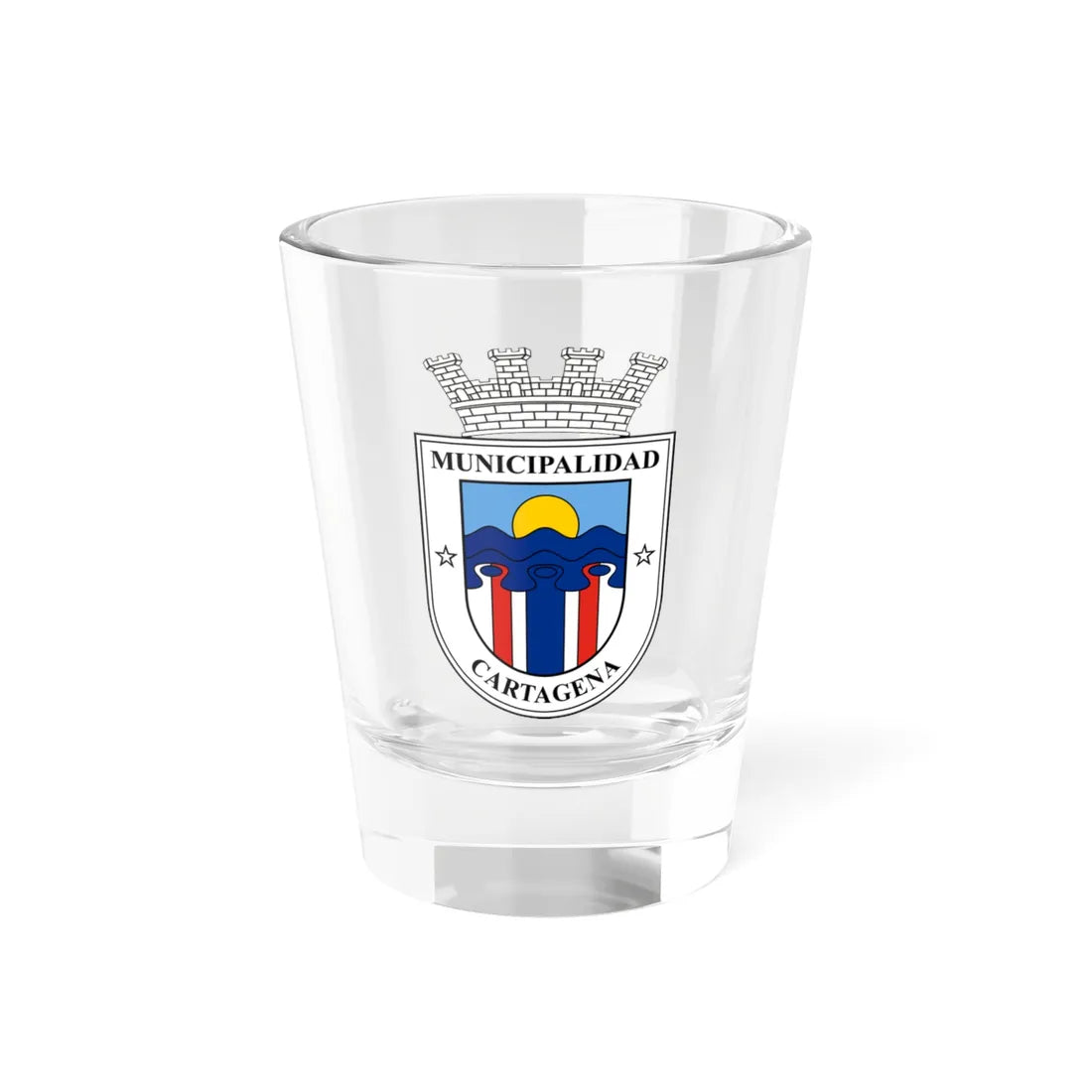 Escudo de la Municipalidad de Cartagena - Chile (Chile) (Coat of Arms) Shot Glass 1.5oz 1.5oz - Go Mug Yourself