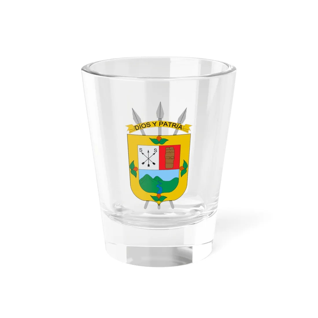 Escudo de La Plata Huila (Colombia) (Coat of Arms) Shot Glass 1.5oz 1.5oz - Go Mug Yourself