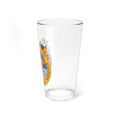 Escudo de la Pontificia Universidad Católica de Chile tradicional (Chile) (Coat of Arms) Pint Glass 16oz - Go Mug Yourself