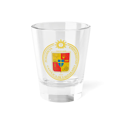 Escudo de la Pontificia Universidad Católica de Valparaíso (Chile) (Coat of Arms) Shot Glass 1.5oz 1.5oz - Go Mug Yourself