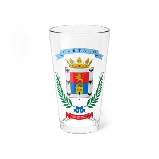 Escudo de la Provincia de Cartago (Costa Rica) (Coat of Arms) Pint Glass 16oz 16oz - Go Mug Yourself
