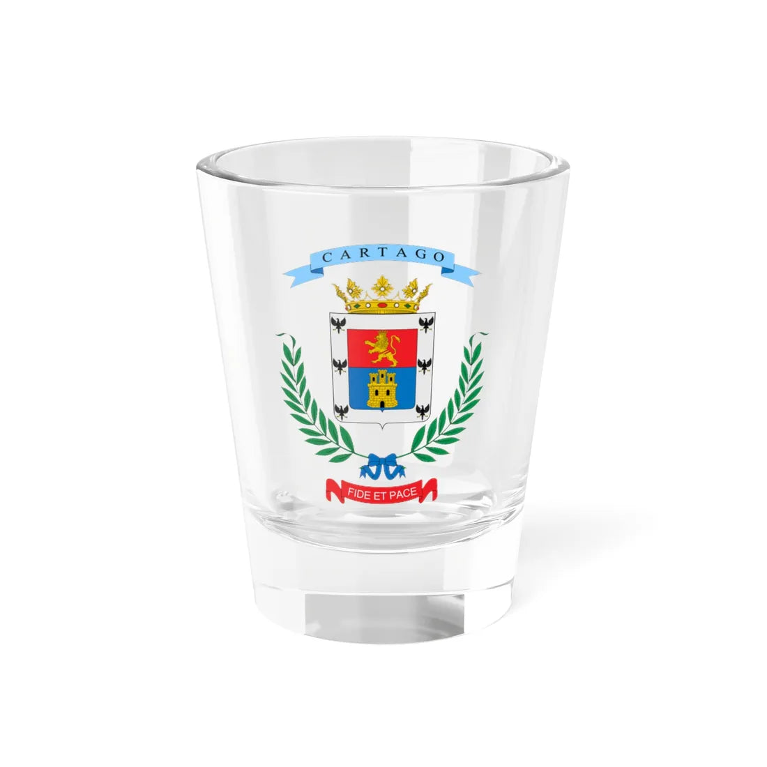 Escudo de la Provincia de Cartago (Costa Rica) (Coat of Arms) Shot Glass 1.5oz 1.5oz - Go Mug Yourself