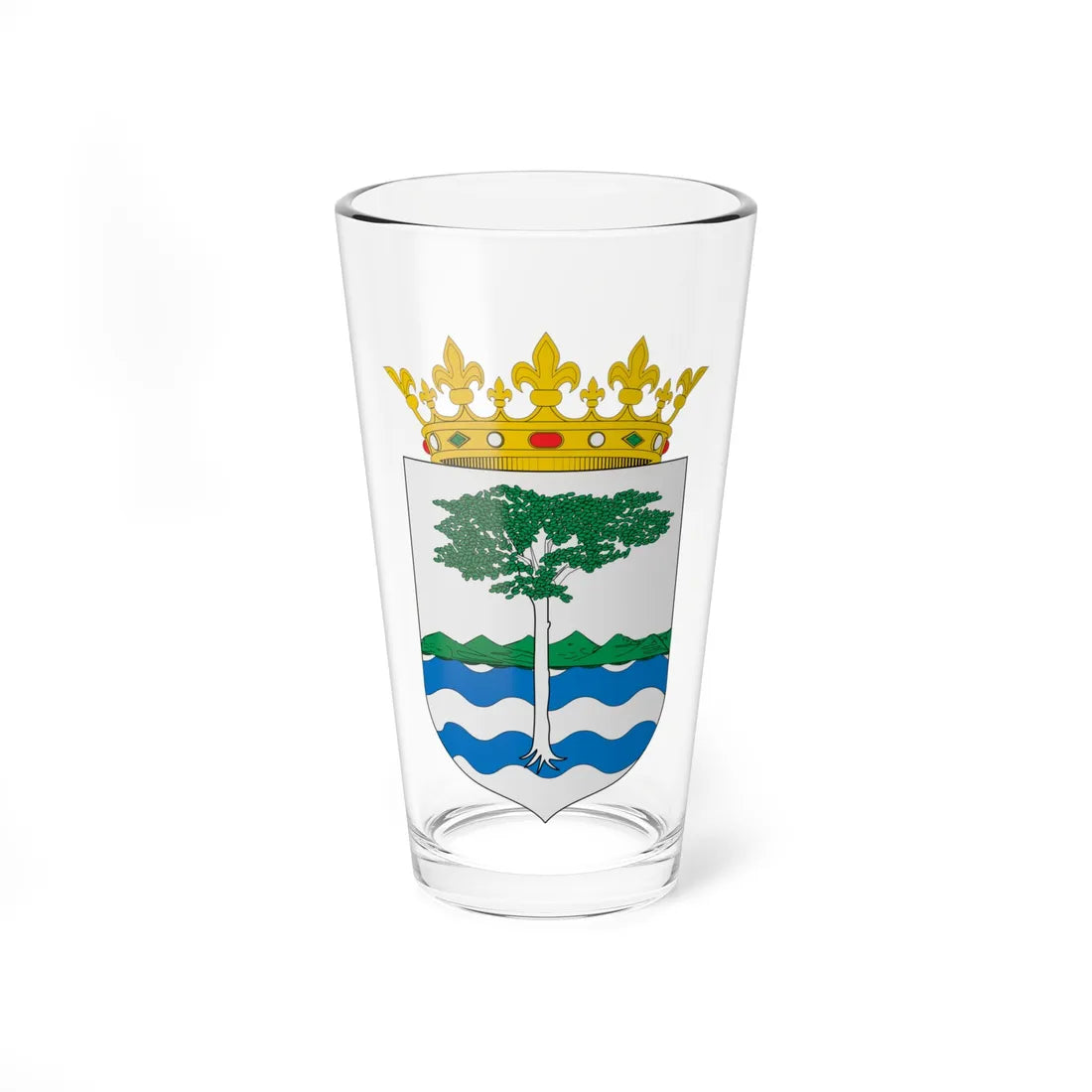 Escudo de la Provincia de Río Muni (Equatorial Guinea) (Coat of Arms) Pint Glass 16oz 16oz - Go Mug Yourself