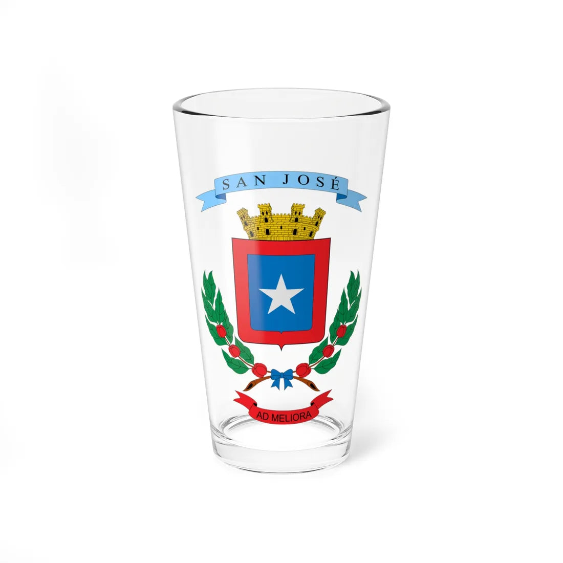 Escudo de la Provincia de San José (Costa Rica) (Coat of Arms) Pint Glass 16oz 16oz - Go Mug Yourself