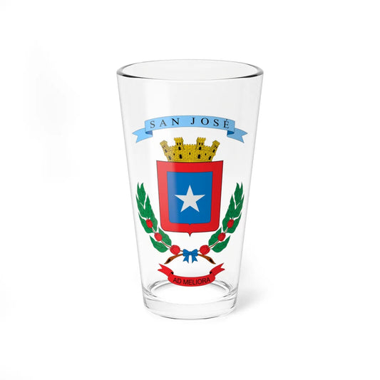 Escudo de la Provincia de San José (Costa Rica) (Coat of Arms) Pint Glass 16oz 16oz - Go Mug Yourself