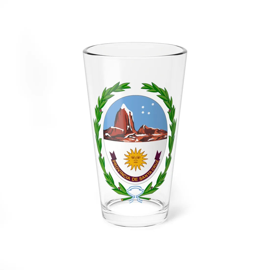 Escudo de la Provincia de Santa Cruz (Argentina) (Coat of Arms) Pint Glass 16oz 16oz - Go Mug Yourself