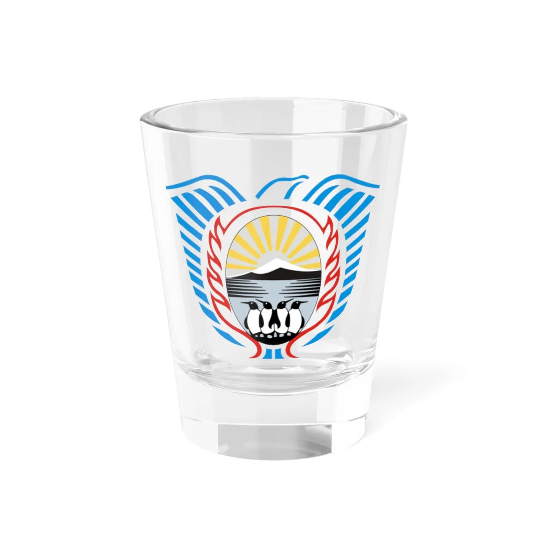 Escudo de la Provincia de Tierra del Fuego (Argentina) (Coat of Arms) Shot Glass 1.5oz 1.5oz - Go Mug Yourself