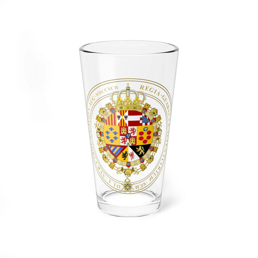Escudo de la Real y Literaria Universidad de Guadalajara (Costa Rica) (Coat of Arms) Pint Glass 16oz 16oz - Go Mug Yourself