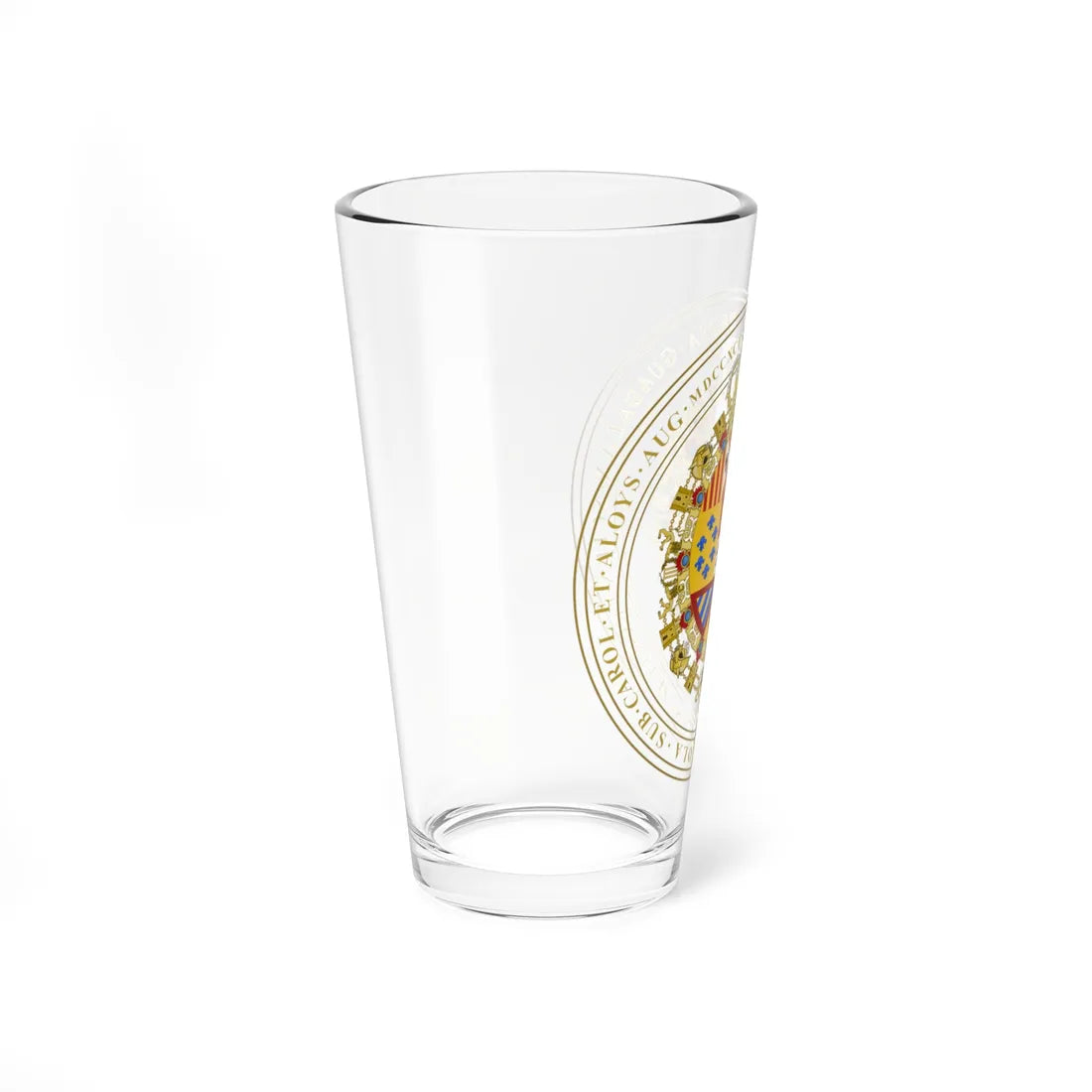 Escudo de la Real y Literaria Universidad de Guadalajara (Costa Rica) (Coat of Arms) Pint Glass 16oz - Go Mug Yourself