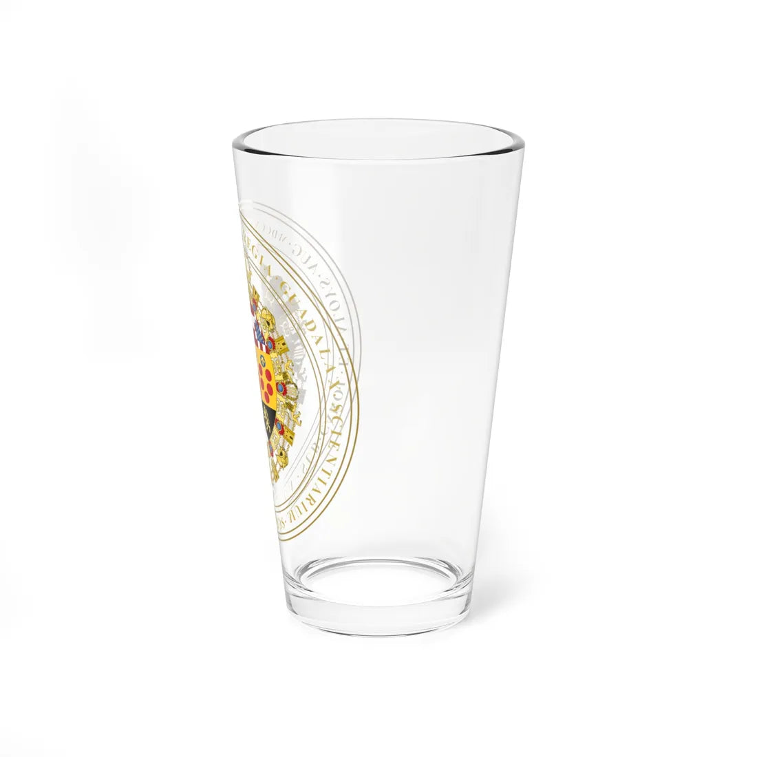 Escudo de la Real y Literaria Universidad de Guadalajara (Costa Rica) (Coat of Arms) Pint Glass 16oz - Go Mug Yourself