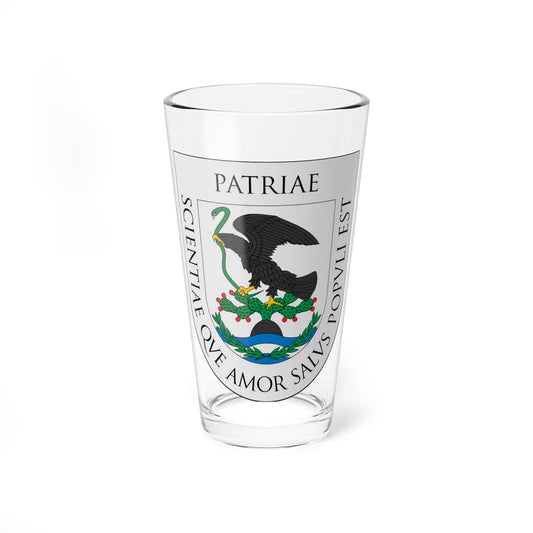 Escudo de la Real y Pontificia Universidad de México (Costa Rica) (Coat of Arms) Pint Glass 16oz 16oz - Go Mug Yourself
