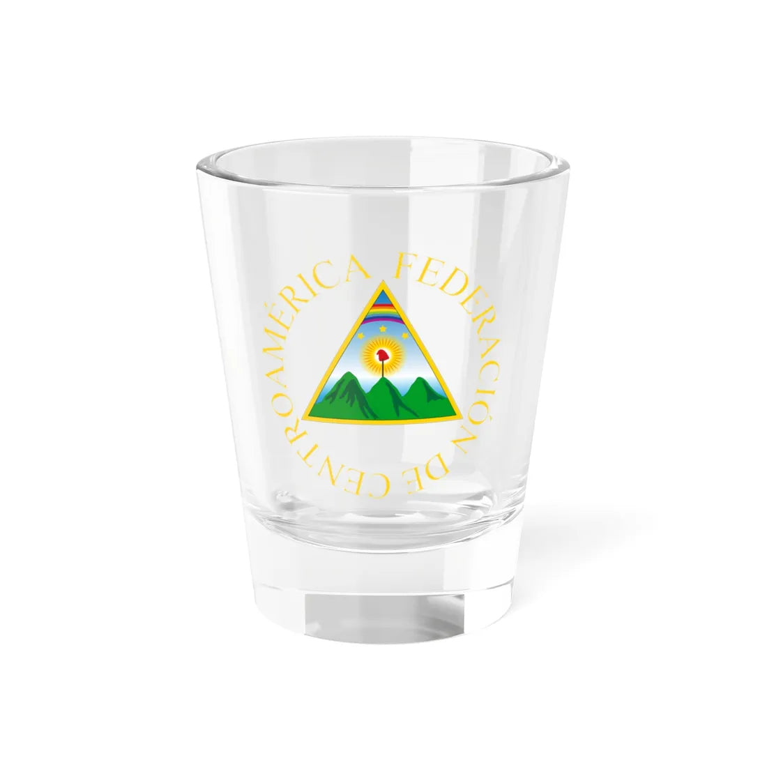 Escudo de la Representación Nacional de Centroamérica (El Salvador) (Coat of Arms) Shot Glass 1.5oz 1.5oz - Go Mug Yourself