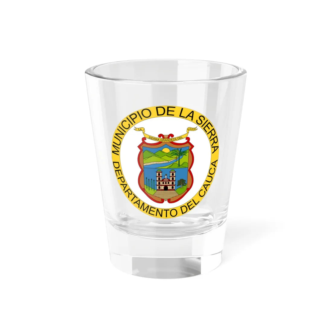 Escudo de La Sierra - Cauca (Colombia) (Coat of Arms) Shot Glass 1.5oz 1.5oz - Go Mug Yourself