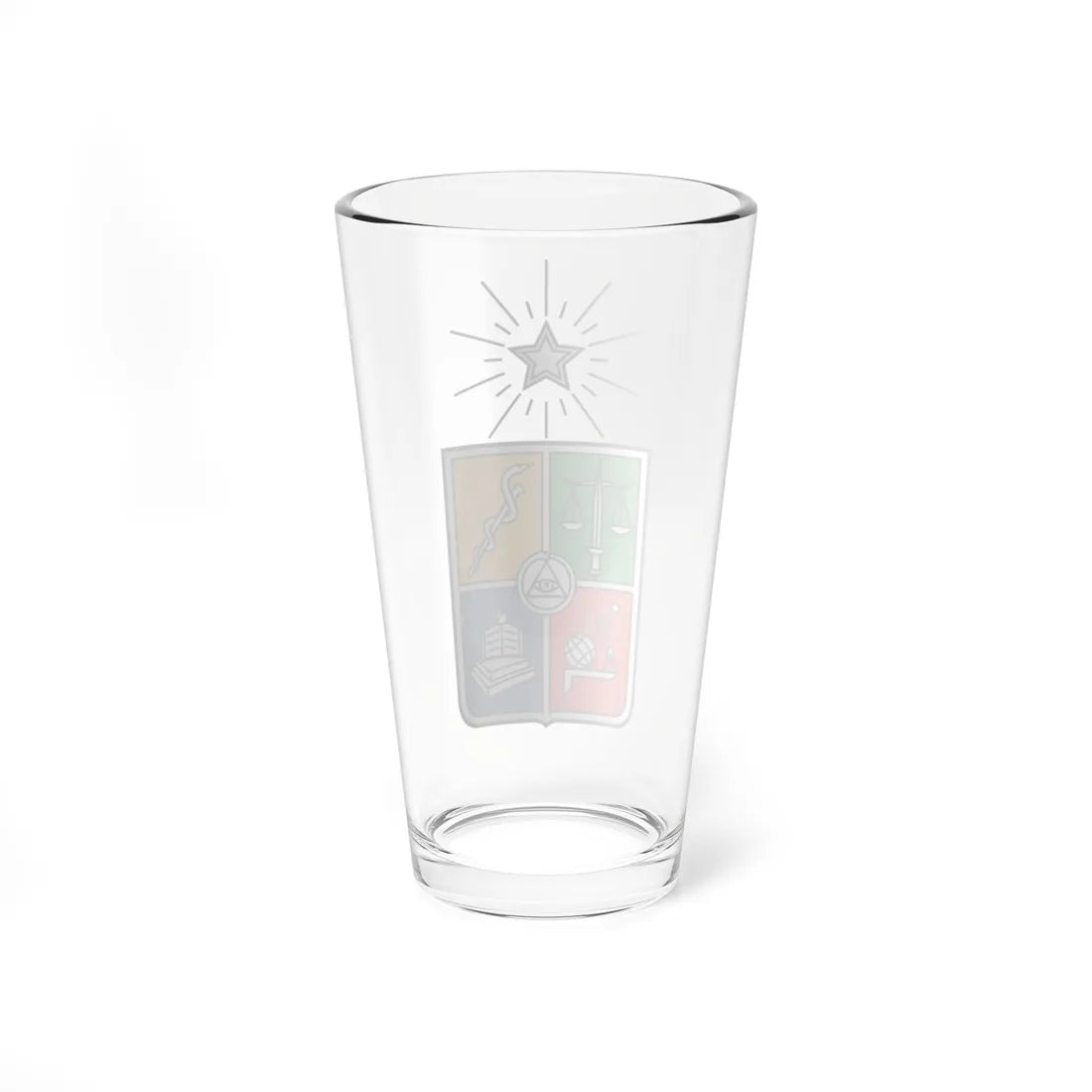 Escudo de la Universidad de Chile official 2003 design (Chile) (Coat of Arms) Pint Glass 16oz - Go Mug Yourself