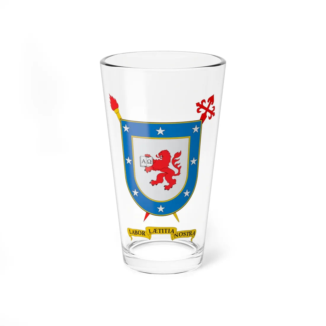 Escudo de la Universidad de Santiago (Chile) (Coat of Arms) Pint Glass 16oz 16oz - Go Mug Yourself