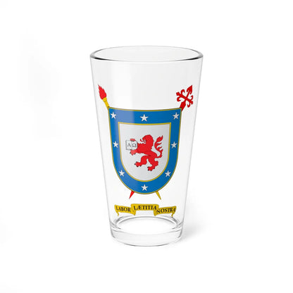 Escudo de la Universidad de Santiago (Chile) (Coat of Arms) Pint Glass 16oz 16oz - Go Mug Yourself