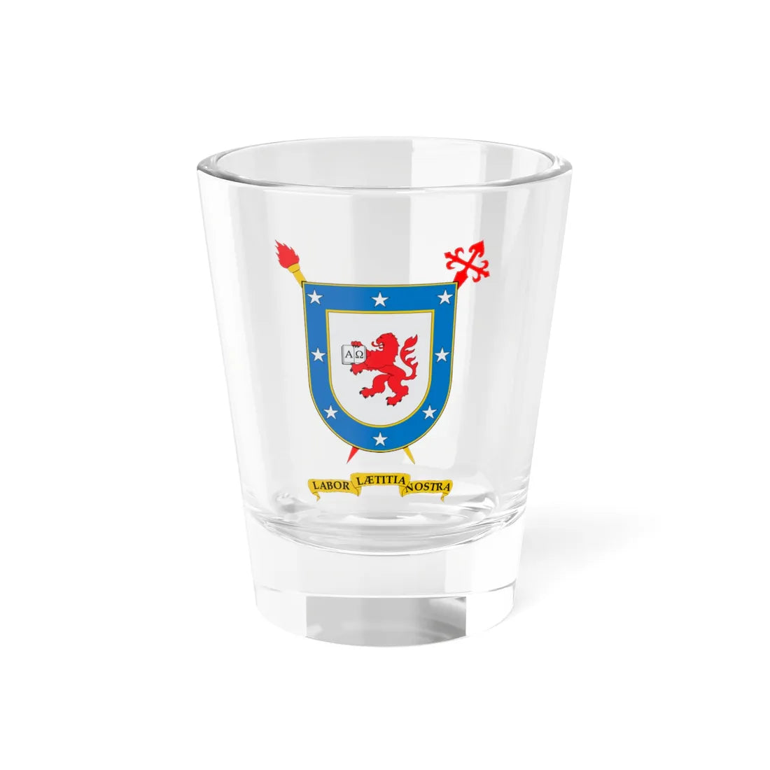 Escudo de la Universidad de Santiago (Chile) (Coat of Arms) Shot Glass 1.5oz 1.5oz - Go Mug Yourself