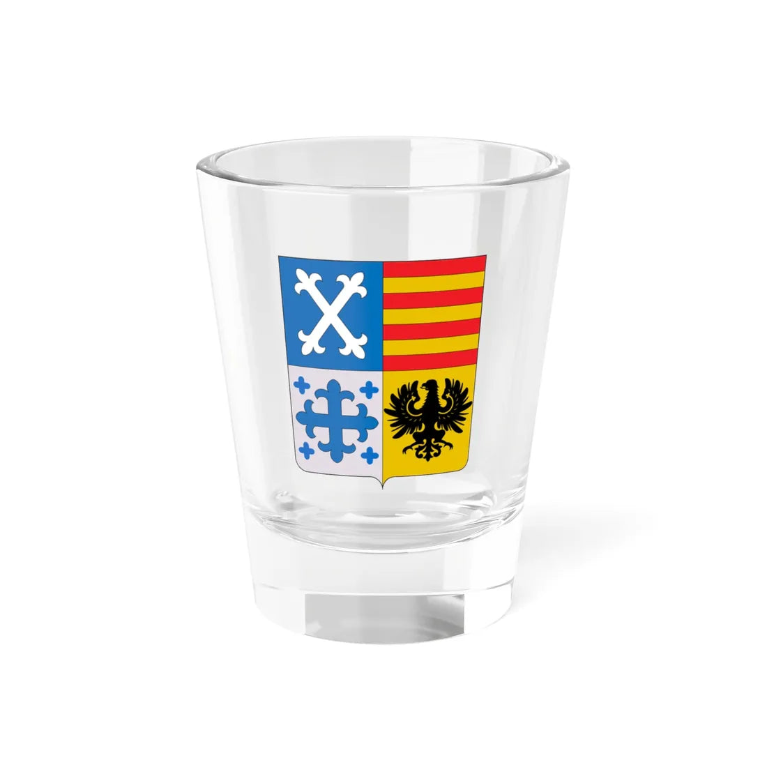 Escudo de la Universidad Diego Portales (Chile) (Coat of Arms) Shot Glass 1.5oz 1.5oz - Go Mug Yourself