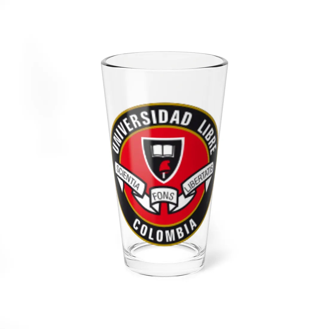 Escudo de la Universidad Libre de Colombia (Colombia) (Coat of Arms) Pint Glass 16oz 16oz - Go Mug Yourself