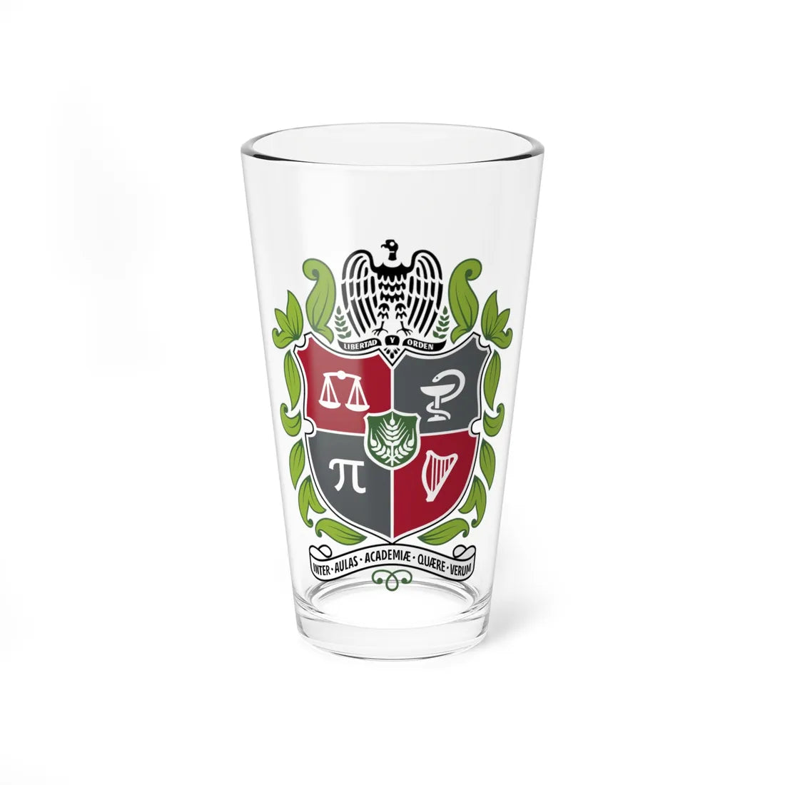 Escudo de la Universidad Nacional de Colombia 2016 (Colombia) (Coat of Arms) Pint Glass 16oz 16oz - Go Mug Yourself