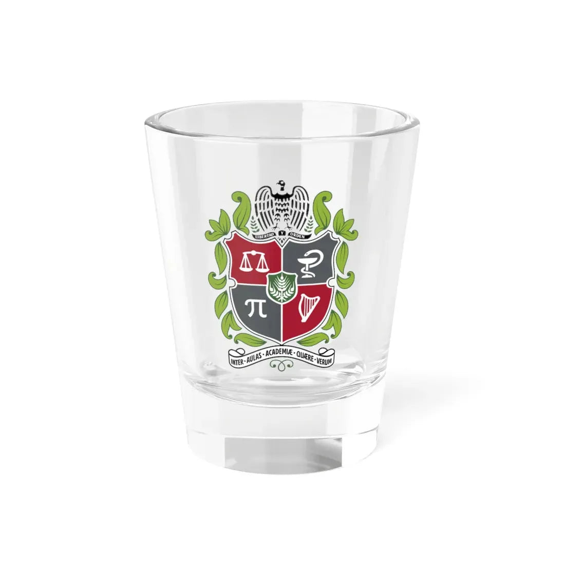 Escudo de la Universidad Nacional de Colombia 2016 (Colombia) (Coat of Arms) Shot Glass 1.5oz - Go Mug Yourself