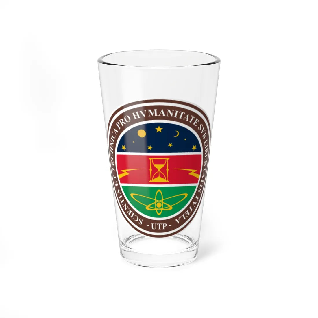 Escudo de la Universidad Tecnológica de Pereira (Colombia) (Coat of Arms) Pint Glass 16oz 16oz - Go Mug Yourself