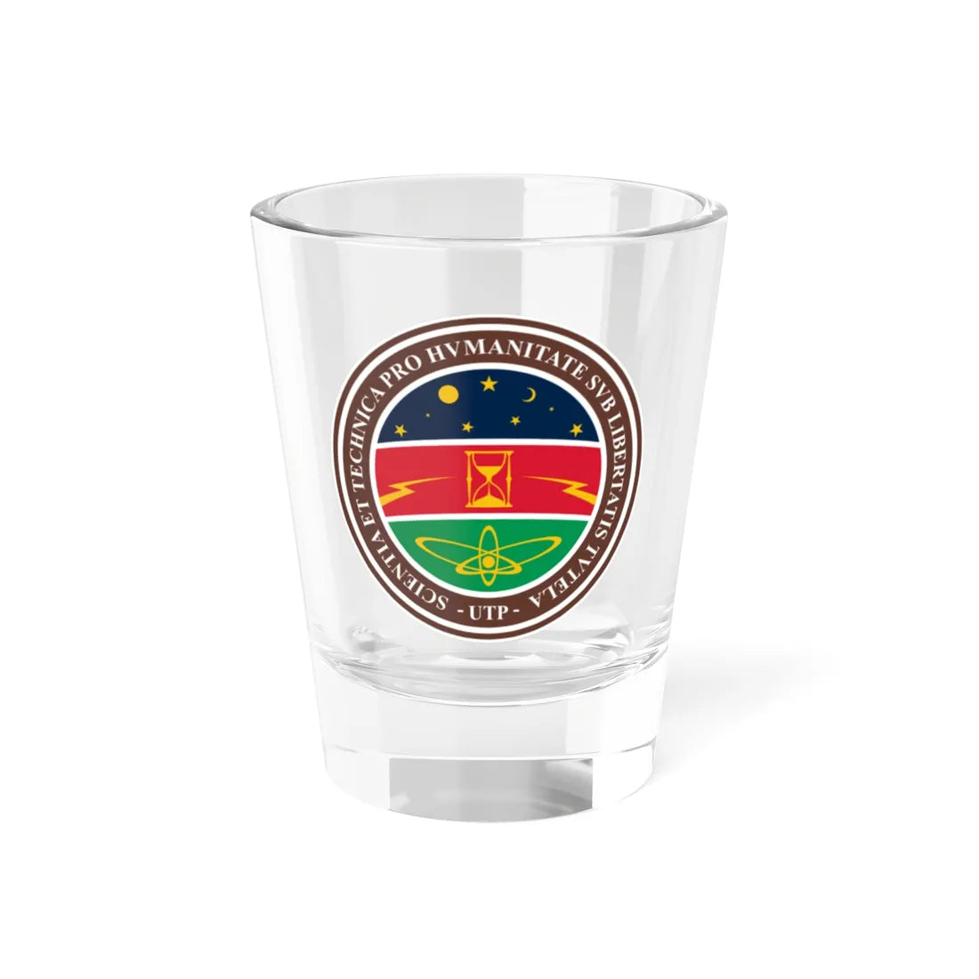 Escudo de la Universidad Tecnológica de Pereira (Colombia) (Coat of Arms) Shot Glass 1.5oz 1.5oz - Go Mug Yourself