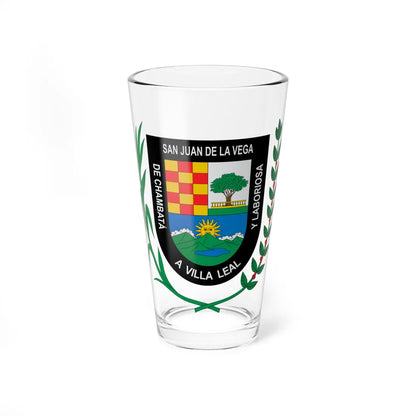 Escudo de La Vega Cundinamarca (Colombia) (Coat of Arms) Pint Glass 16oz 16oz - Go Mug Yourself